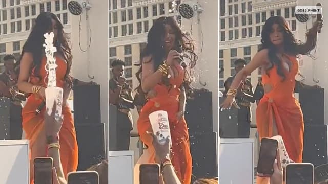 Cardi B Throws Microphone at a women