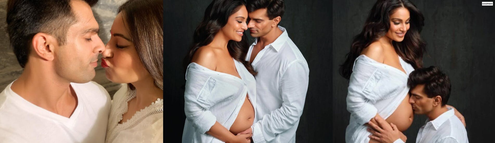 Cover Image for Bipasha Basu Flaunts Baby Bump, Hubby Karan Singh Grover Kisses Full Blown Belly
