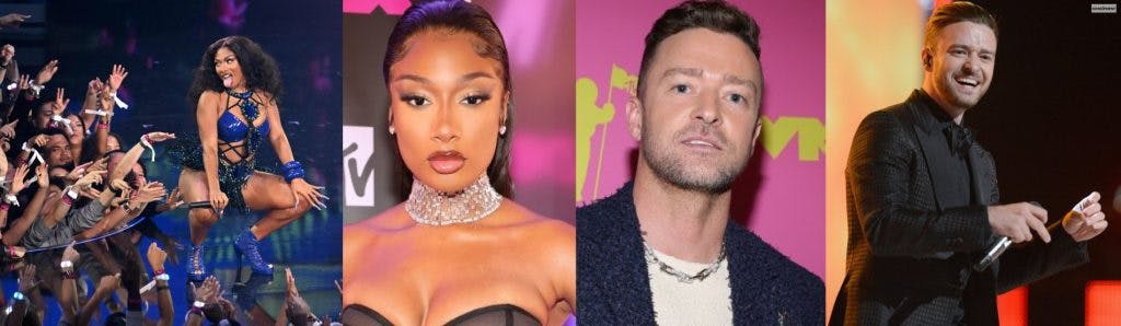 Cover Image for Megan Thee Stallion And Justin Timberlake Were Not Fighting In The VMAs Video, ‘She Was Excited’: Sources