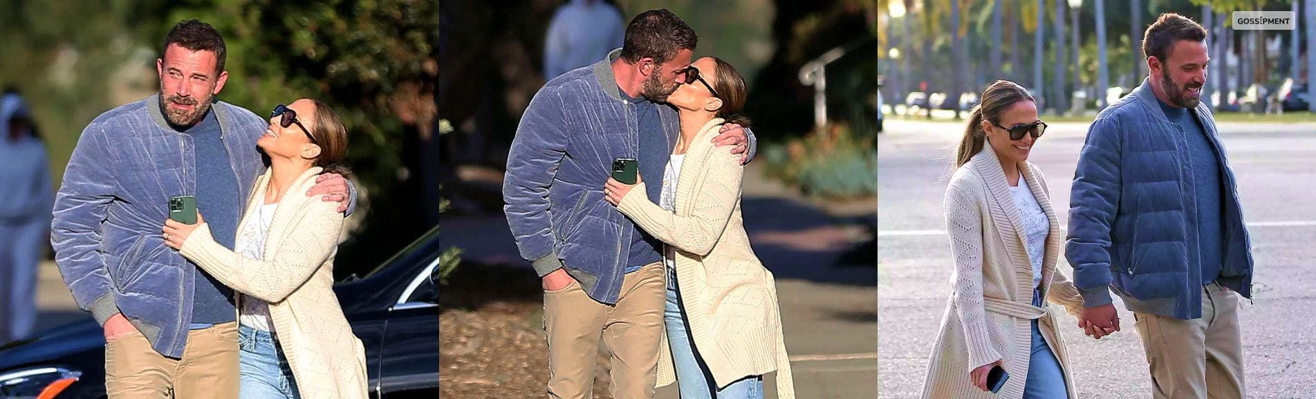 Cover Image for Ben Affleck And Jennifer Lopez, Photographed In A Love-filled Moment, Sharing A Kiss