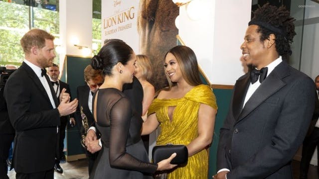 Jay Z and Beyonce came to attend the premier of the live-action film the Lion King