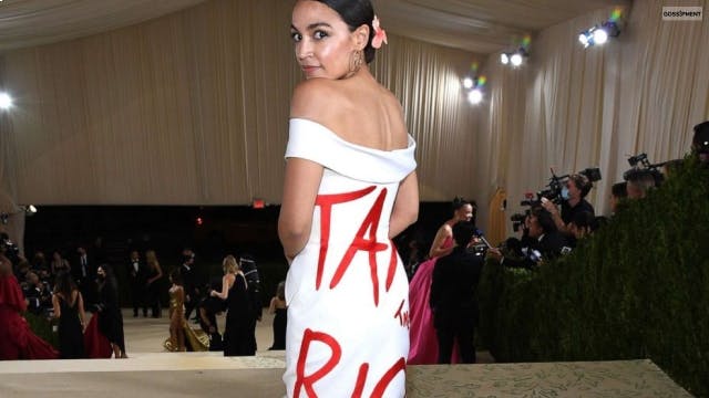 Alexandria Ocasio-Cortez made her first appearance at the Met Gala 2021