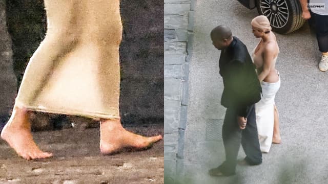 Kanye West and ‘Wife’ Bianca C Leave Their Yeezys At Home AGAIN After Recent NSFW Outing body