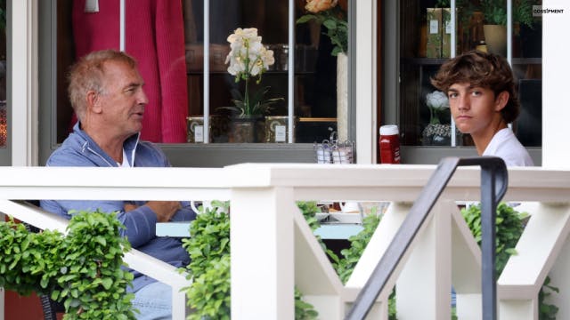 Kevin Costner Steps Out With Son For Breakfast
